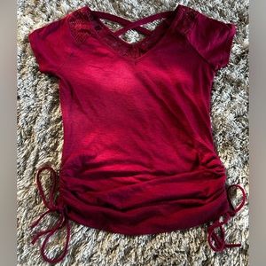 Lacy Maroon Top